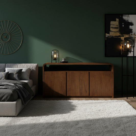 GATSBY MINDI WOOD 3 DOOR BUFFET/SIDEBOARD, WALNUT 150CM - MyChocolateWood