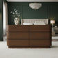 GATSBY SOLID MINDI TIMBER  6-DRAWER DRESSER/CHEST OF 6 DRAWERS WALNUT - MyChocolateWood
