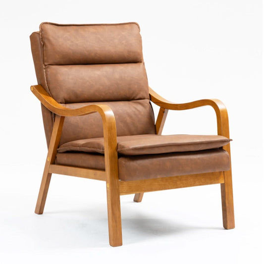 NAVONA RICH BROWN PU ACCENT ARMCHAIR - MyChocolateWood