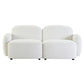 LORELEI 2-SEATER MODULAR CHENILLE SOFA WHITE COLOUR - MyChocolateWood