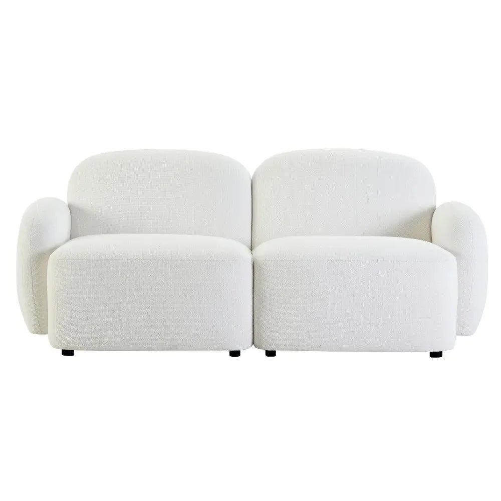 LORELEI 2-SEATER MODULAR CHENILLE SOFA WHITE COLOUR - MyChocolateWood