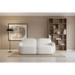 Lorelei 2-Seater Modular Chenille Sofa in White - Chocolate Wood