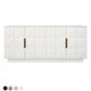 HAMPSHIRE WHITE MARBLE/ WHITE OAK 4-DOOR BUFFET/SIDEBOARD - MyChocolateWood
