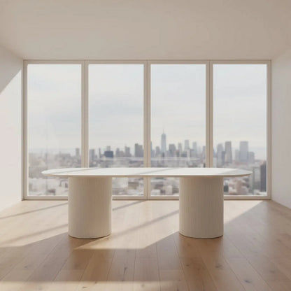 BELGRAVIA OVAL DINING TABLE 240CM WHITE