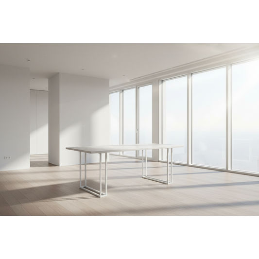 DIMANTA DESIGNER WHITE DINING TABLE 180CM - MyChocolateWood