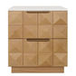 Hampshire 2-Drawer Bedside Table in Natural Oak with White Marble Top - Chocolate Wood