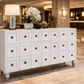 Chiko Designer 2-Door 3-Drawer Sideboard / Buffet in White - Chocolate Wood