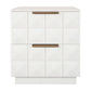 Hampshire 2-Drawer Bedside Table in White Oak with White Marble Top - Chocolate Wood