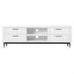 Pembroke Oak 4-Drawer TV Unit 200cm in White - Chocolate Wood