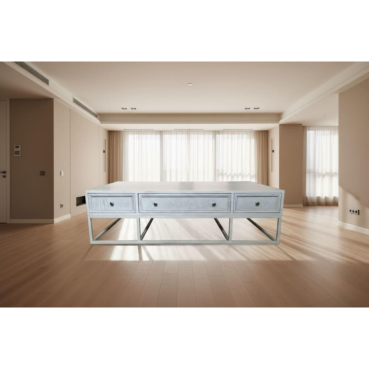 DIMANTA DESIGNER 6-DRAWER WHITE COFFEE TABLE - MyChocolateWood