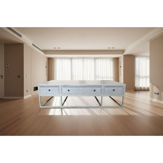DIMANTA DESIGNER 6-DRAWER WHITE COFFEE TABLE - MyChocolateWood