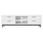 PEMBROKE OAK TIMBER 4-DRAWER TV UNIT ETU WHITE 200CM - MyChocolateWood