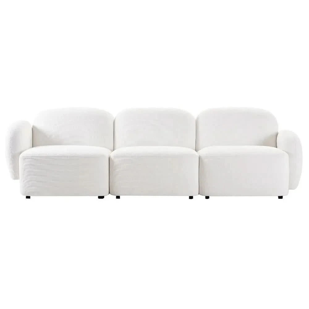 LORELEI  3-SEATER MODULAR SOFA CHENILLE - WHITE - MyChocolateWood
