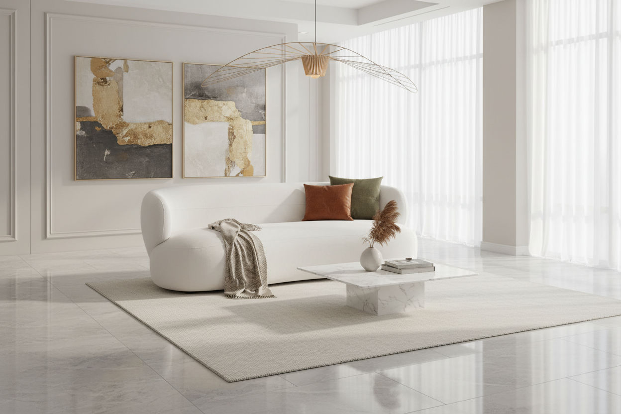BEECHAM 3-SEATER CHENILLE SOFA WHITE - MyChocolateWood