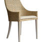 Lamar Rattan Armchair / Lounge Chair in Whitewash with Ivory Legs - Chocolate Wood