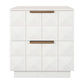 HAMPSHIRE WHITE MARBLE/WHITE OAK 2-DRAWER BEDSIDE TABLE - MyChocolateWood