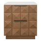 Hampshire 2-Drawer Bedside Table in Walnut with White Marble Top - Chocolate Wood