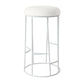 Jace White Steel Bar Stool with White Linen - Chocolate Wood