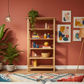 FITAN SOLID OAK WIDE 5-SHELF BOOKCASE BOOKSHELF/DISPLAY SHELVES - MyChocolateWood