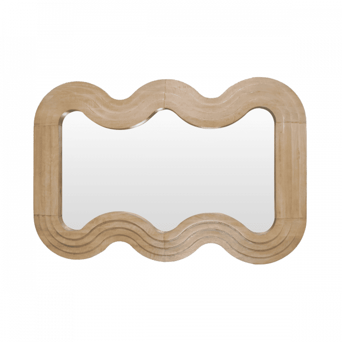 SHIMMY OVAL MIRROR NATURAL MINDI WOOD FRAME - MyChocolateWood