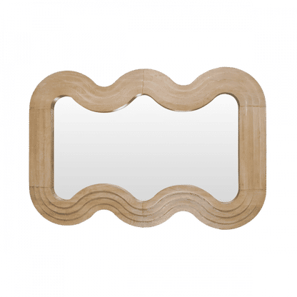 SHIMMY OVAL MIRROR NATURAL MINDI WOOD FRAME - MyChocolateWood