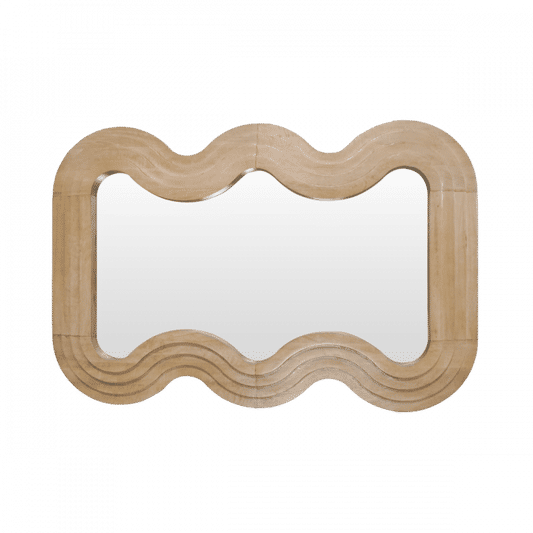 SHIMMY OVAL MIRROR NATURAL MINDI WOOD FRAME - MyChocolateWood