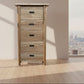 FITAN SOLID OAK  5-DRAWER TALLBOY CHEST OF 5 DRAWERS NATURAL - MyChocolateWood