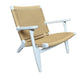 Plantation Colonial Chair in White with Jute Weave - Chocolate Wood