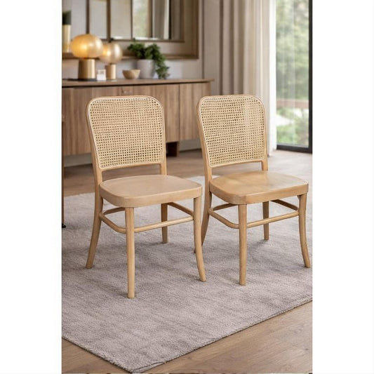 PHOENIX SOLID BEECHWOOD DINING CHAIR NATURAL FRAME/TIMBER SEAT - MyChocolateWood