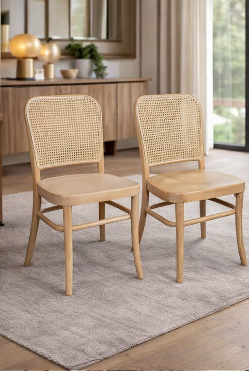 PHOENIX  SOLID BEECHWOOD DINING CHAIR NATURAL FRAME/TIMBER SEAT - MyChocolateWood