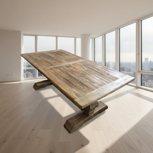 RHIANNON FARMHOUSE HAMPTON STYLE RUSTIC DINING TABLE IN 200CM - MyChocolateWood