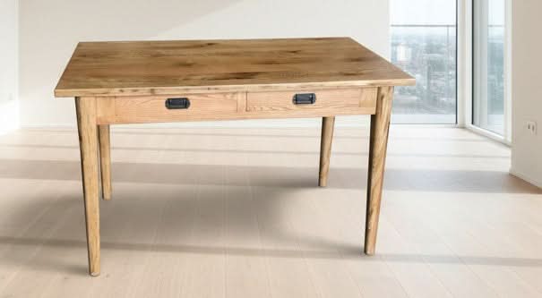FITAN SOLID OAK  2-DRAWER CONSOLE TABLE/HALL TABLE 120CM NATURAL - MyChocolateWood