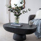 BARDOT OVAL CEMENT COFFEE TABLE BLACK - MyChocolateWood