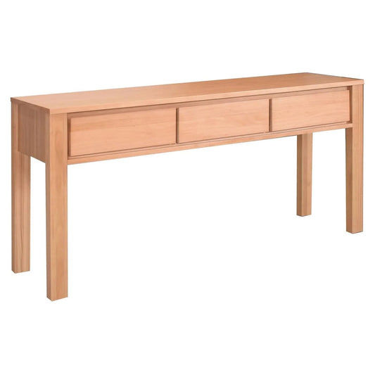 ZAFRAN MESSMATE TIMBER 3-DRAWER CONSOLE TABLE/HALL TABLE - NATURAL 160CM - MyChocolateWood