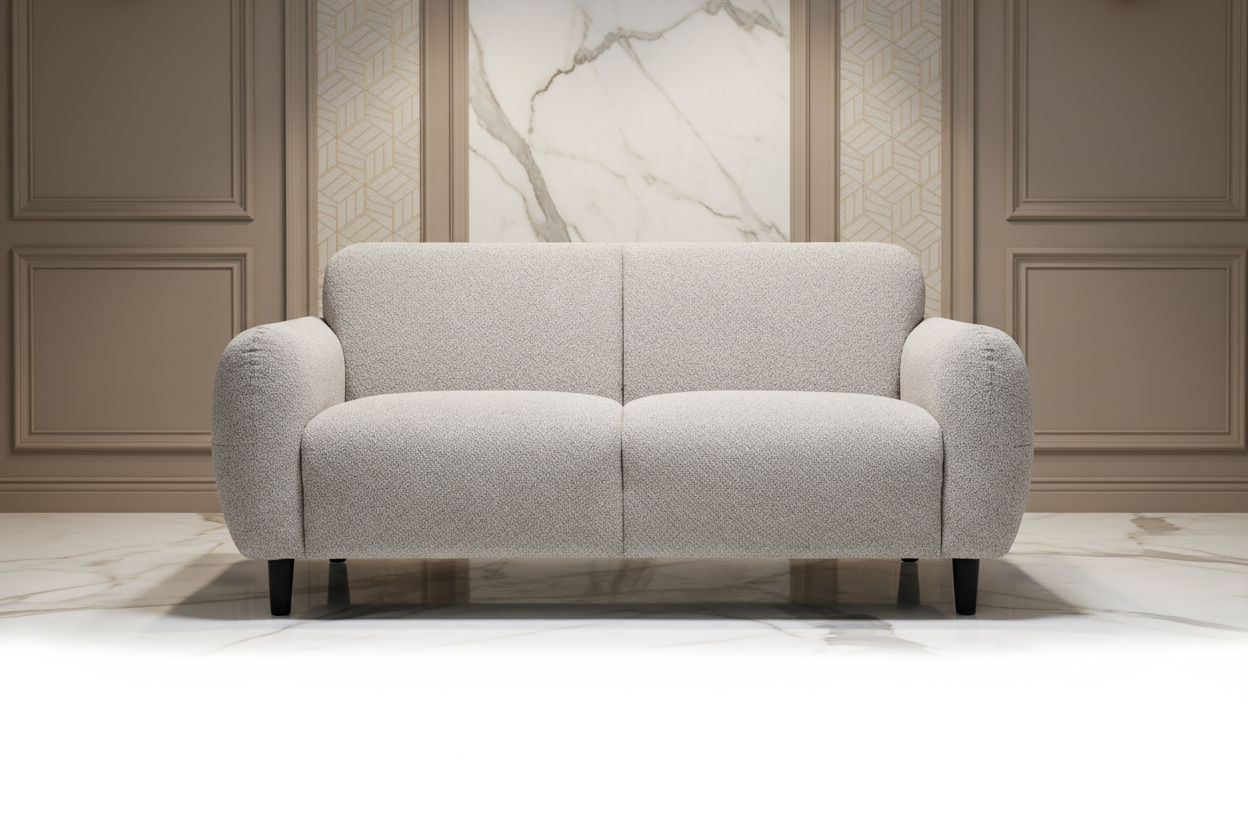 BARBOUR FABRIC 2-SEATER SOFA CHAMPAGNE - MyChocolateWood