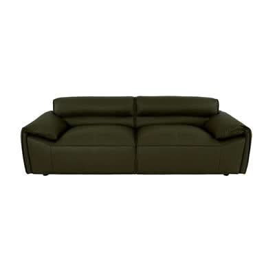 SPARKLER LEATHER 3-SEATER + 2-SEATER LEATHER SOFA OLIVE GREEN LOUNGE SET - MyChocolateWood