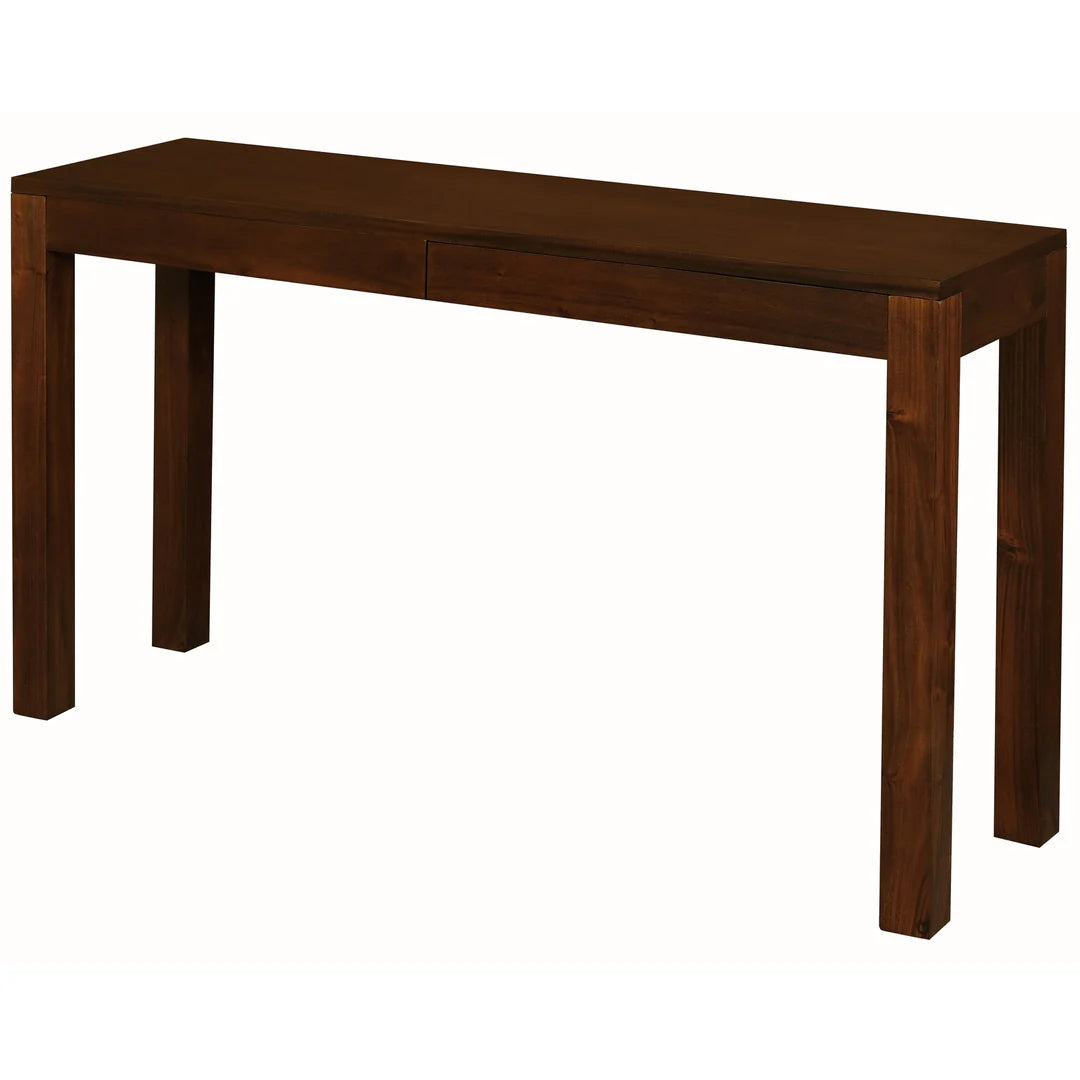 TANAKA SOLID MAHOGANY TIMBER CONSOLE TABLE/HALL TABLE WITH 2 HIDDEN DRAWERS IN CHOCOLATE COLOUR - MyChocolateWood