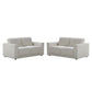 Yanni Fabric 2 Piece Lounge Suite: 1 x 3-Seater Sofa + 1 x 2-Seater Sofa   Sand