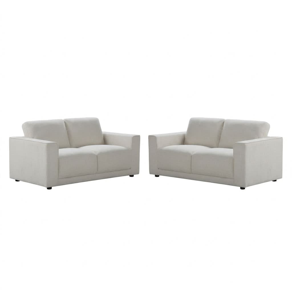 Yanni Fabric 2 Piece Lounge Suite: 1 x 3-Seater Sofa + 1 x 2-Seater Sofa   Sand