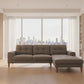 LIZ GREY FABRIC 2-SEATER W/RHF CHAISE MID-CENTURY - MyChocolateWood
