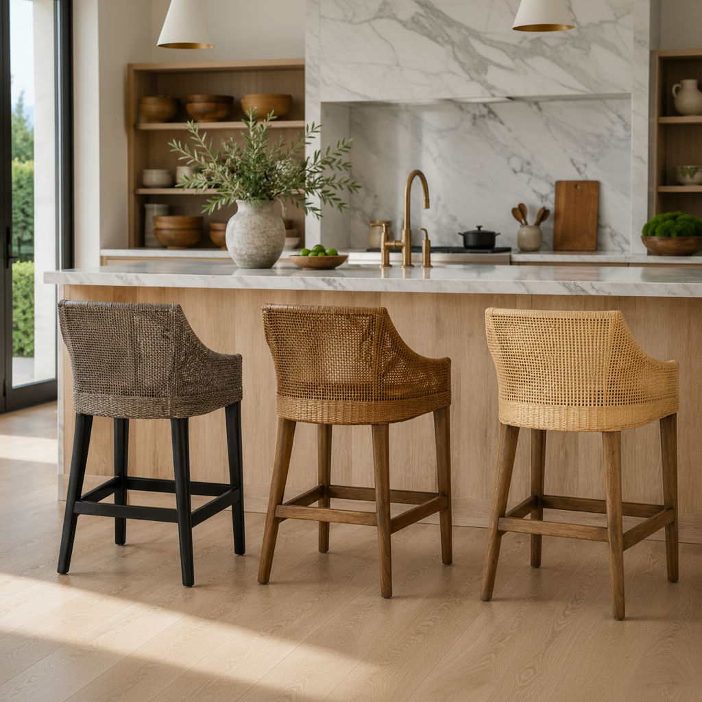 Jenalli Hamptons Rattan Counter Stool