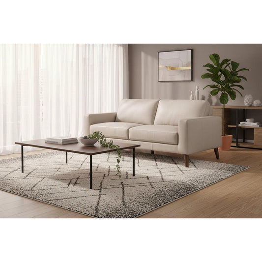 THORNA 3-SEATER REAL LEATHER SOFA WHEAT