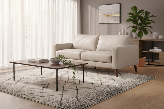 THORNA 3-SEATER REAL LEATHER SOFA WHEAT