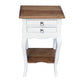 Astrid Quality Mahogany 2-Drawer Antique Side Table/Lamp Table White/Natural