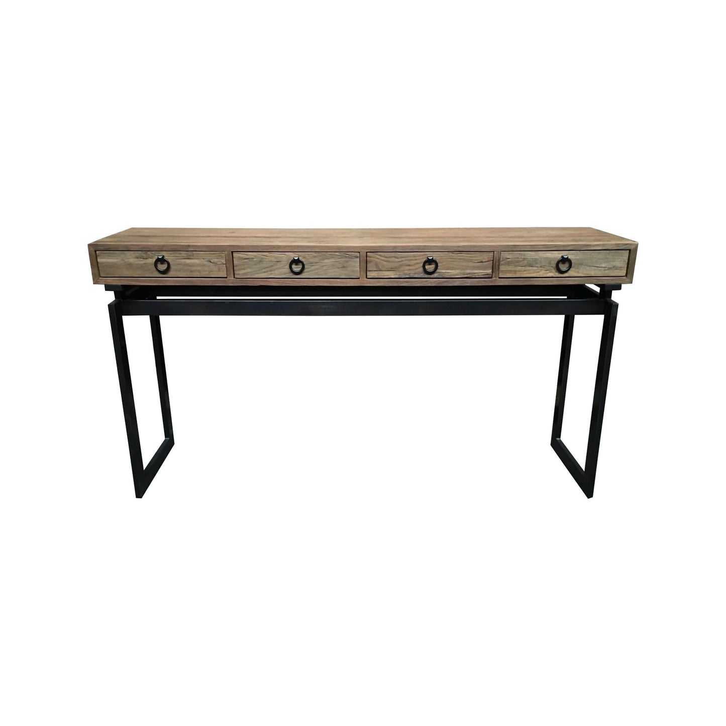 JESPIE RECYCLED ELM & IRON 4-DRAWER CONSOLE TABLE /HALL TABLE - MyChocolateWood