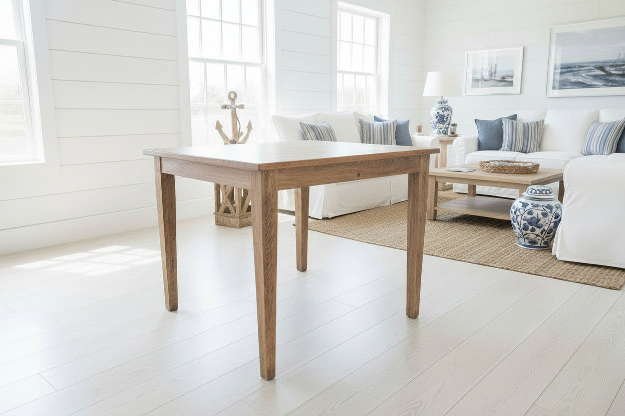 TARA 4-SEATER SQUARE DINING TABLE IN SOLID OAK WITH A NATURAL FINISH 90CM - MyChocolateWood