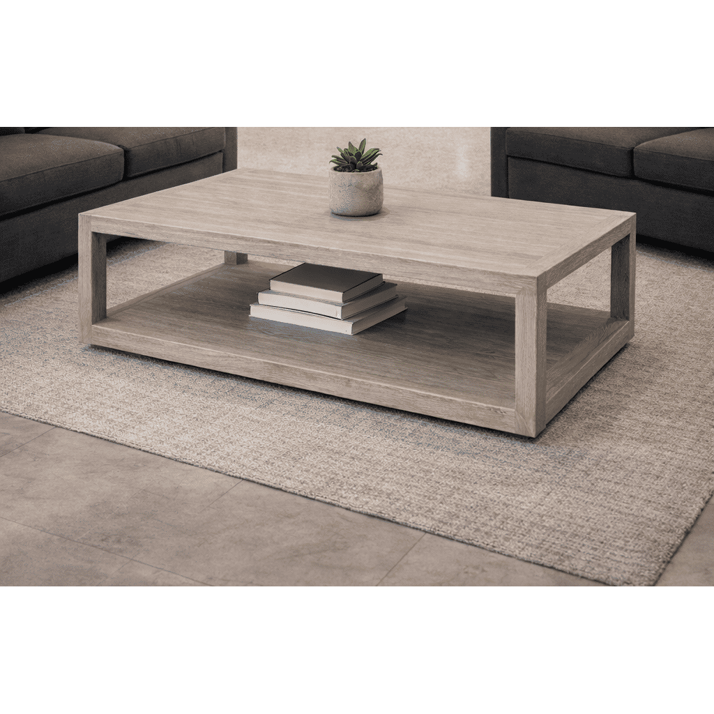 NEVANA  RECYCLED ELM TIMBER BLOCK COFFEE TABLE 140CM - MyChocolateWood
