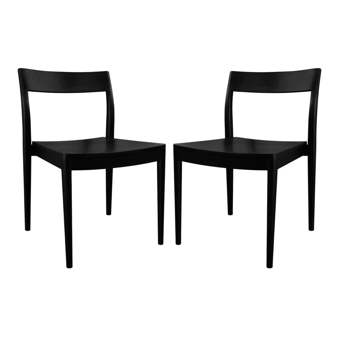 SET OF 2 MOLLER SOLID MAHOGANY DINING CHAIRS NATURAL - MyChocolateWood