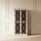 REINA GREYWASHED RECYCLED TIMBER/HERITAGE METAL 2-DOOR BOOKCASE DISPLAY CABINET - MyChocolateWood