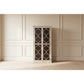 Reina Greywashed Recycled Timber 2-Door Bookcase Display Cabinet with Heritage Metal Panels - Chocolate Wood